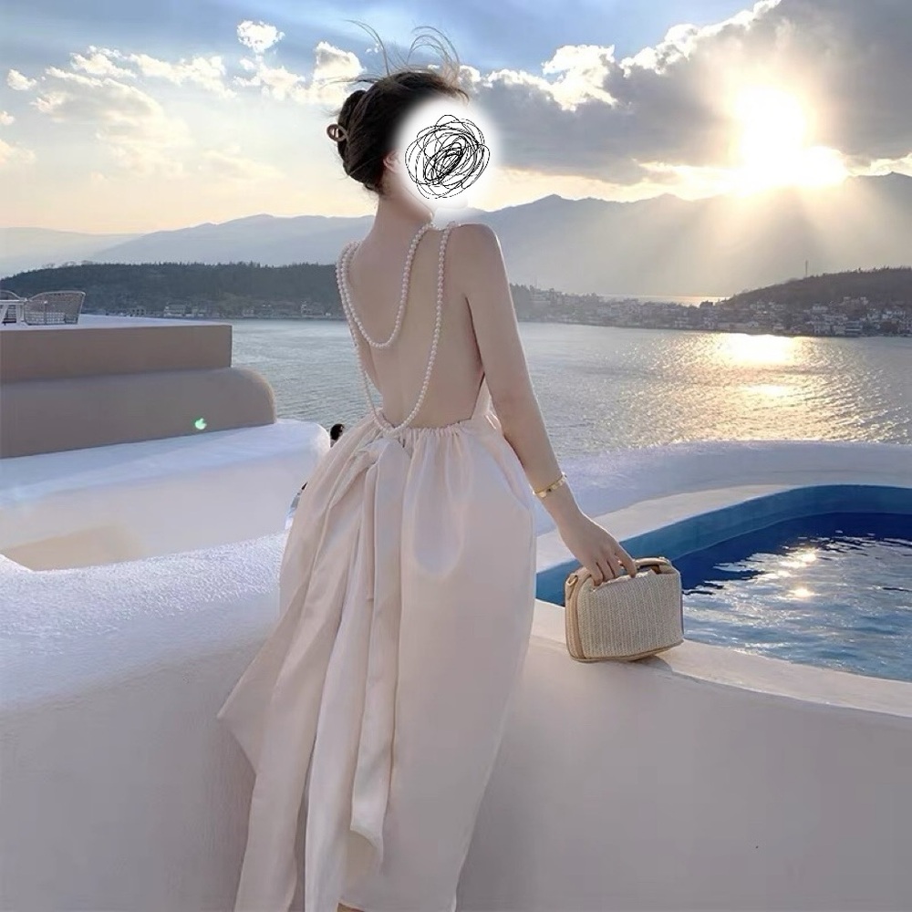 NEW! Size S/M Elegant Cream Backless Dress